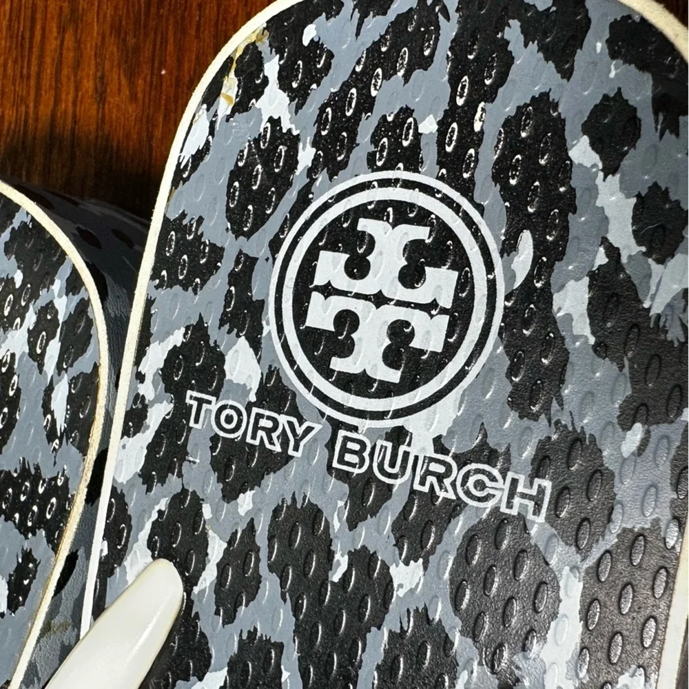 Tory Burch Thandie White Wedge Thong Flip Flop Sandals Size 10